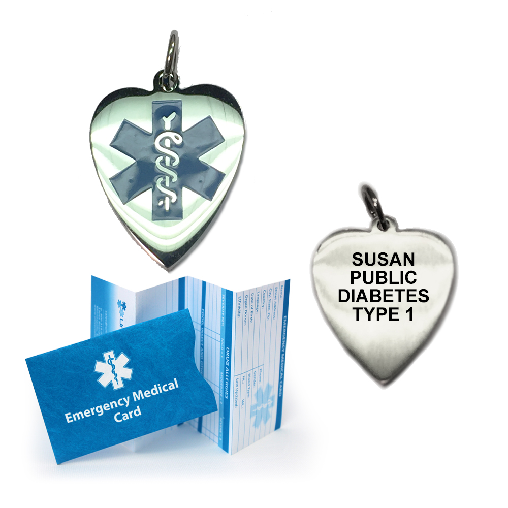 Heart Shaped Medical ID Necklace and Pendant