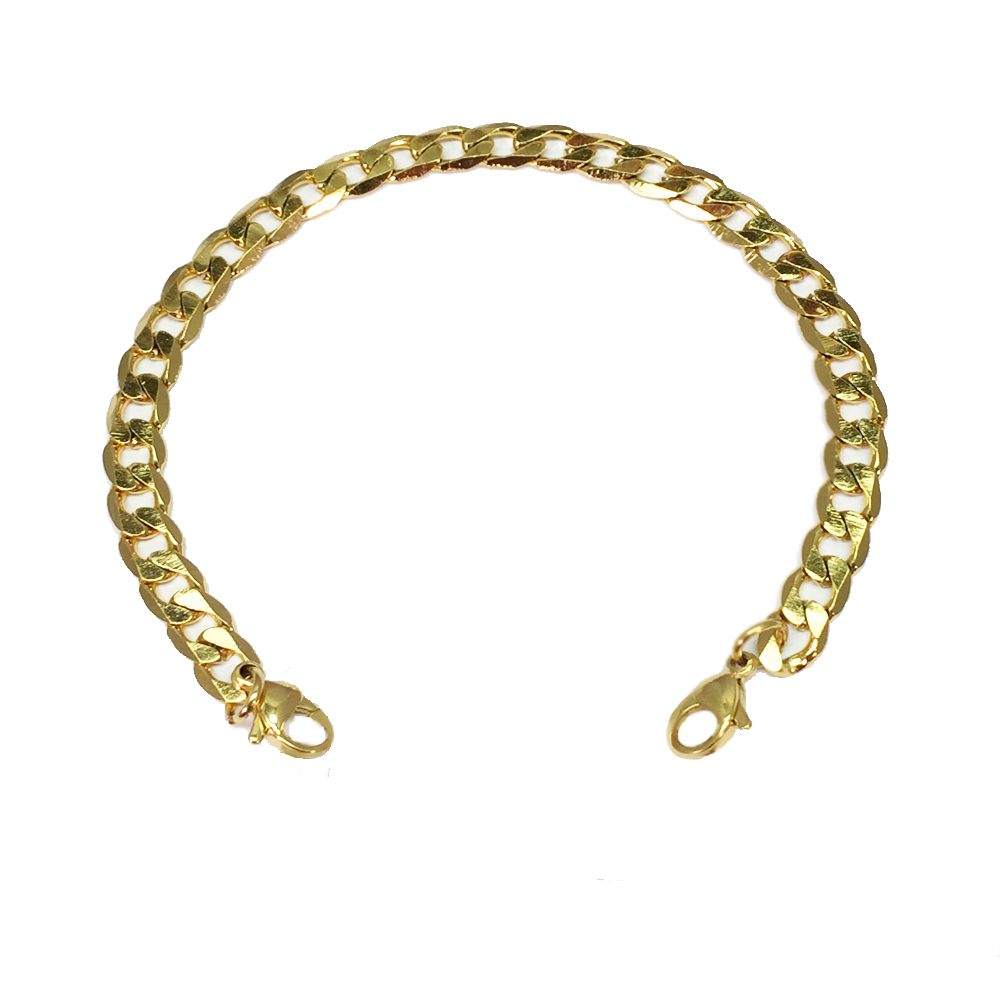 Ladies Curb Link Gold Plated Stainless Steel Medical Alert Bracelet