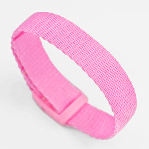 Pink Strap Polyester and Nylon Wrist Band.