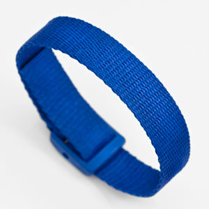 Blue Strap Polyester and Nylon Wrist Band.