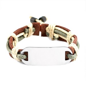 Dark Brown and Earthen Green Leather Bracelet