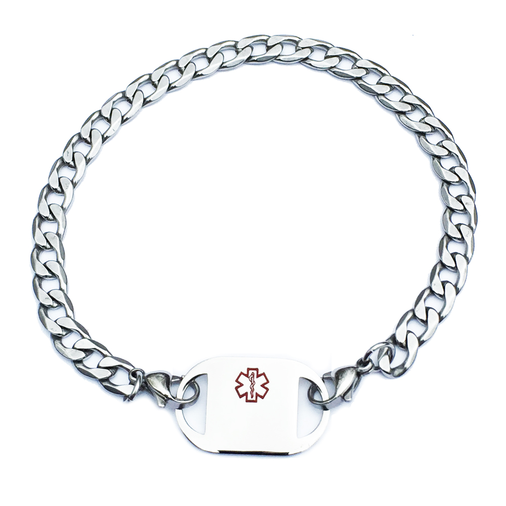 Ladies Curb Link Medical ID Bracelets | UniversalMedicalData.com