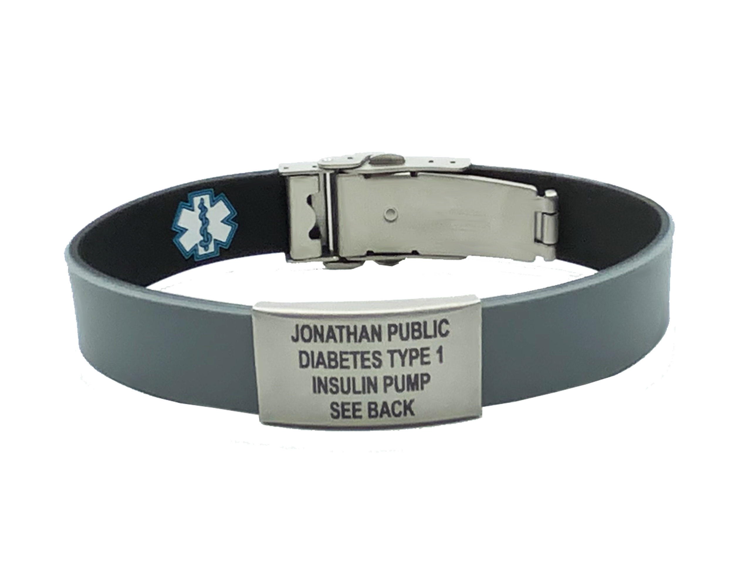 Medical Alert ID Men Bracelet Wristband Red Silicone Free Engraving Life Saving 