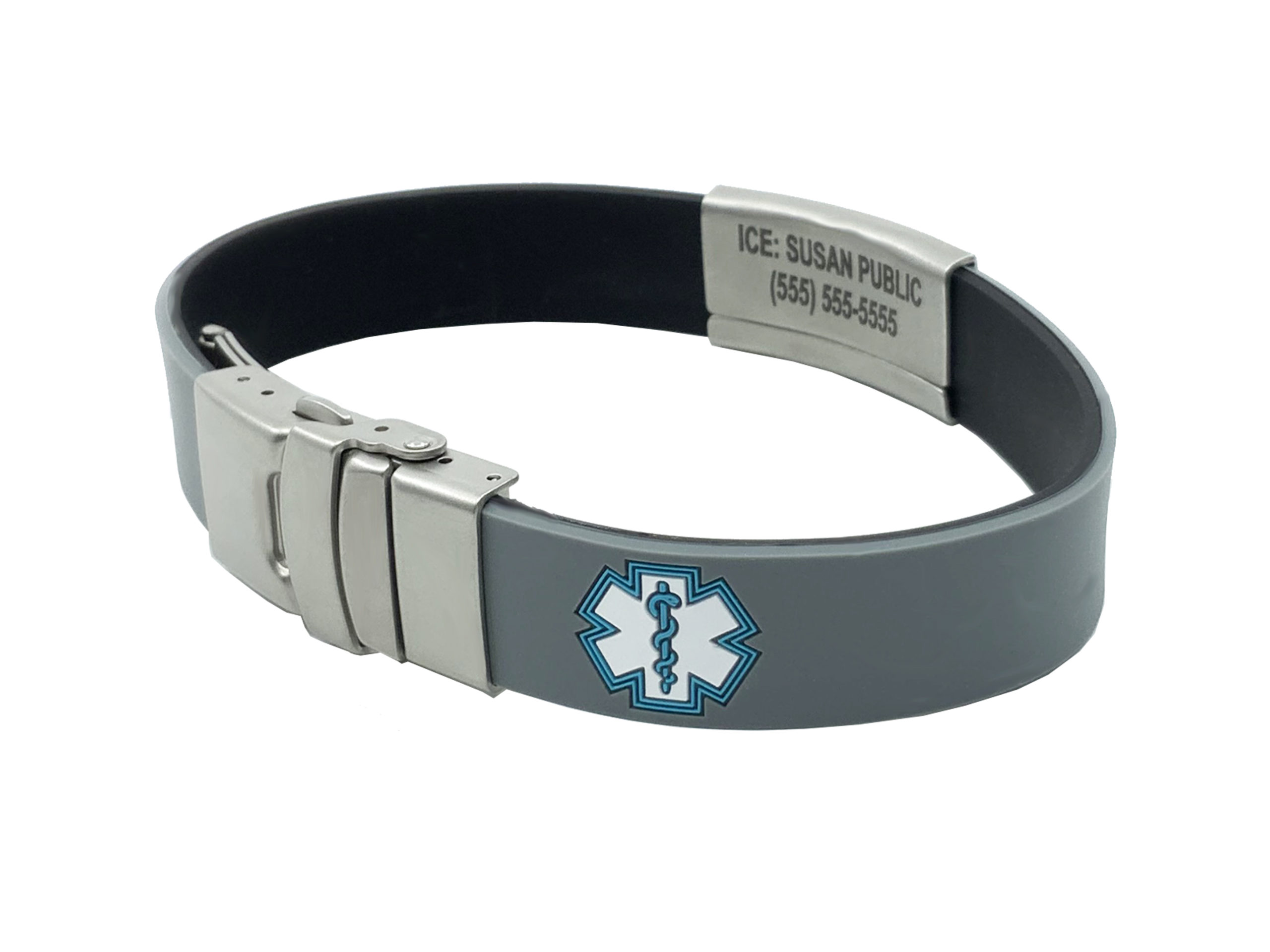 Personalized Bracelet Silicone Medical Bracelet Sport Emergency ID Bracelet for Men Women Kids Free Engraving Waterproof ID Alert Bracelets