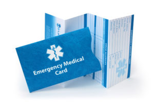 Blue and White Emergency Medical Card with the Star of Life
