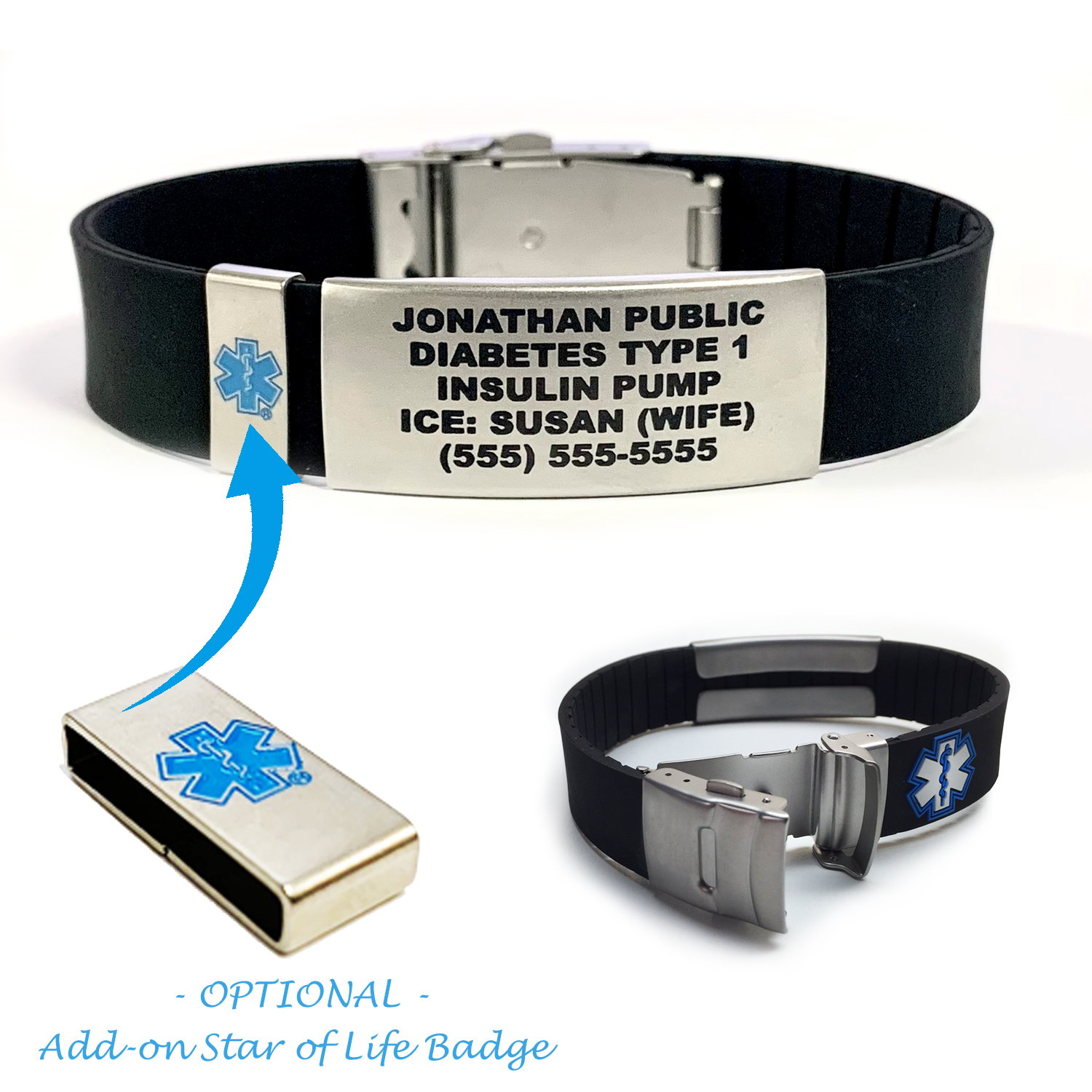 Star of Life Badge for Medical Alert Bracelets – Universal Medical Data