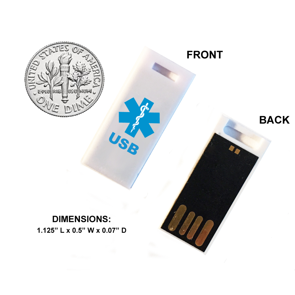 2 Medical USB Fits Responder, Elite, Messenger and Hologram USB Bracelets and USB INFORMER Dog Tag Silencer – Universal Medical Data