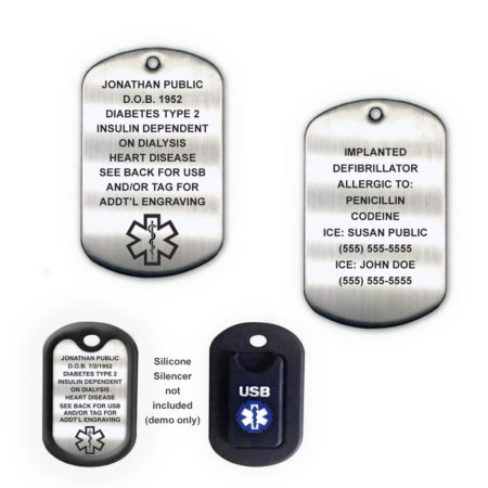 Replacement Stainless Steel Medical ID Dog Tag for USB medical IDs ...