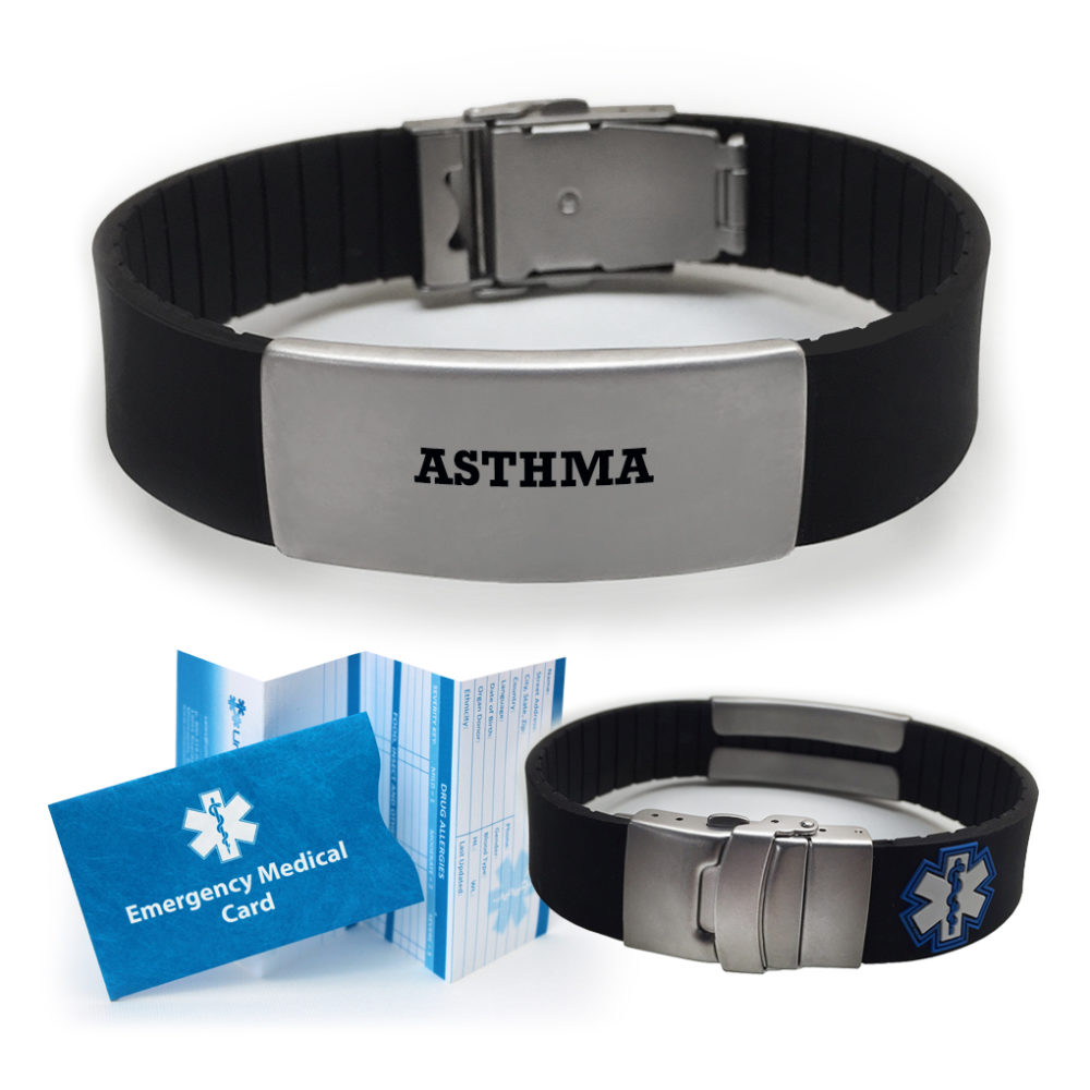 Pre-engraved “ASTHMA” SPORT Medical Alert Bracelet. Choose From a ...