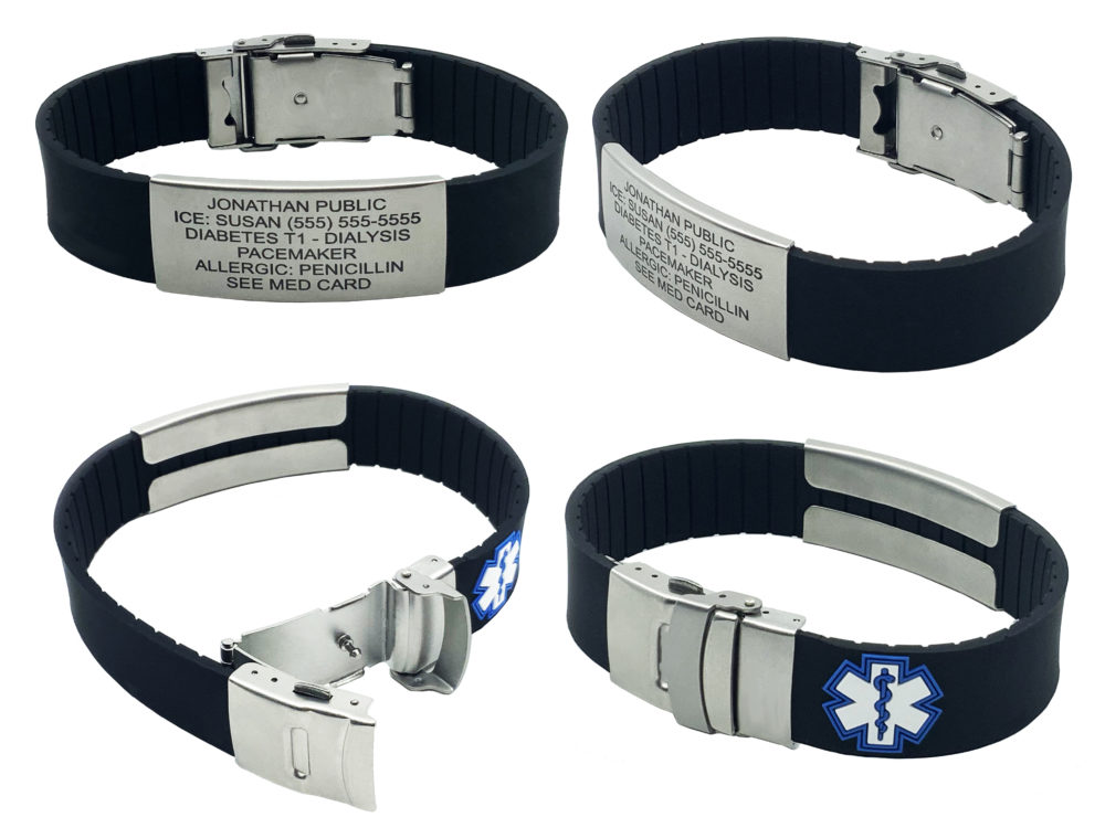 Sport Medical Alert ID Bracelets – Free Custom Engraving – Universal ...