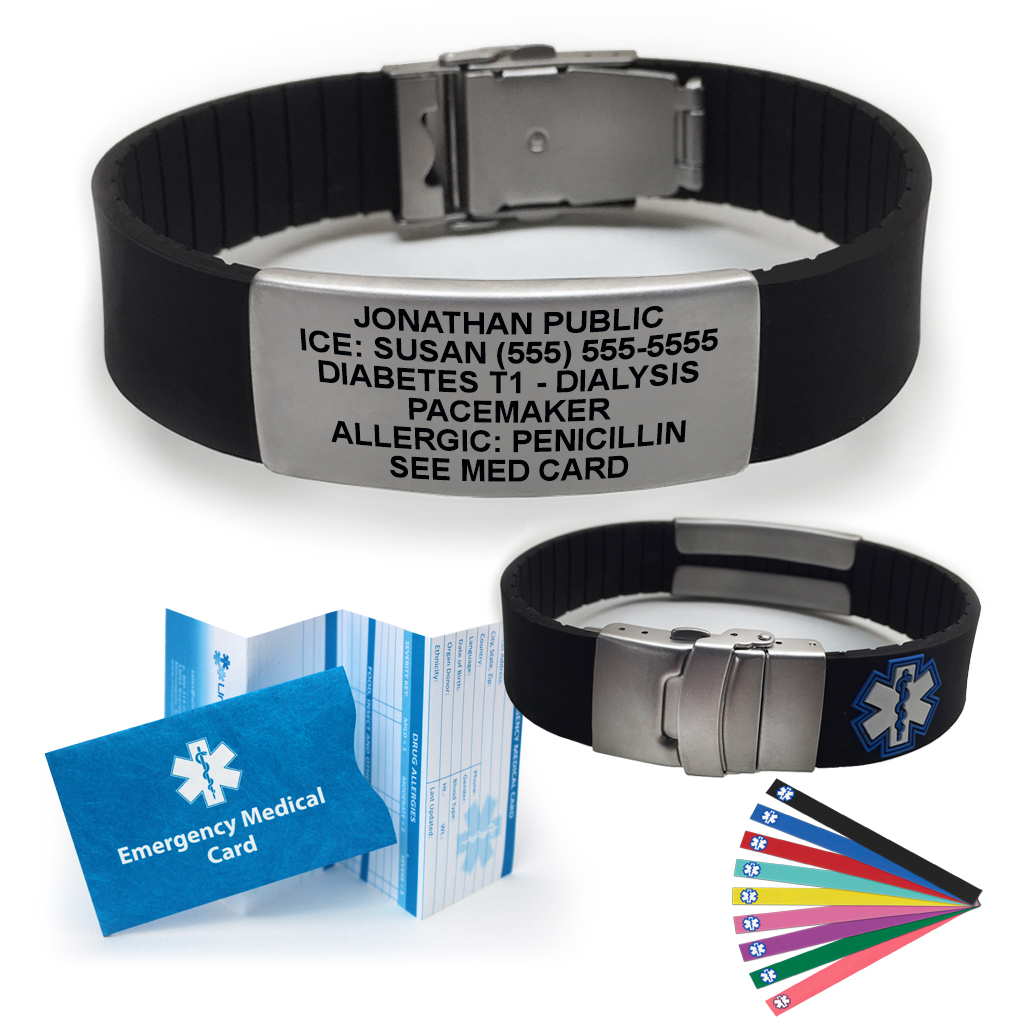 Personalized Durable Waterproof Alert ID Bracelet Women and Kids Friendship Bracelet for Men