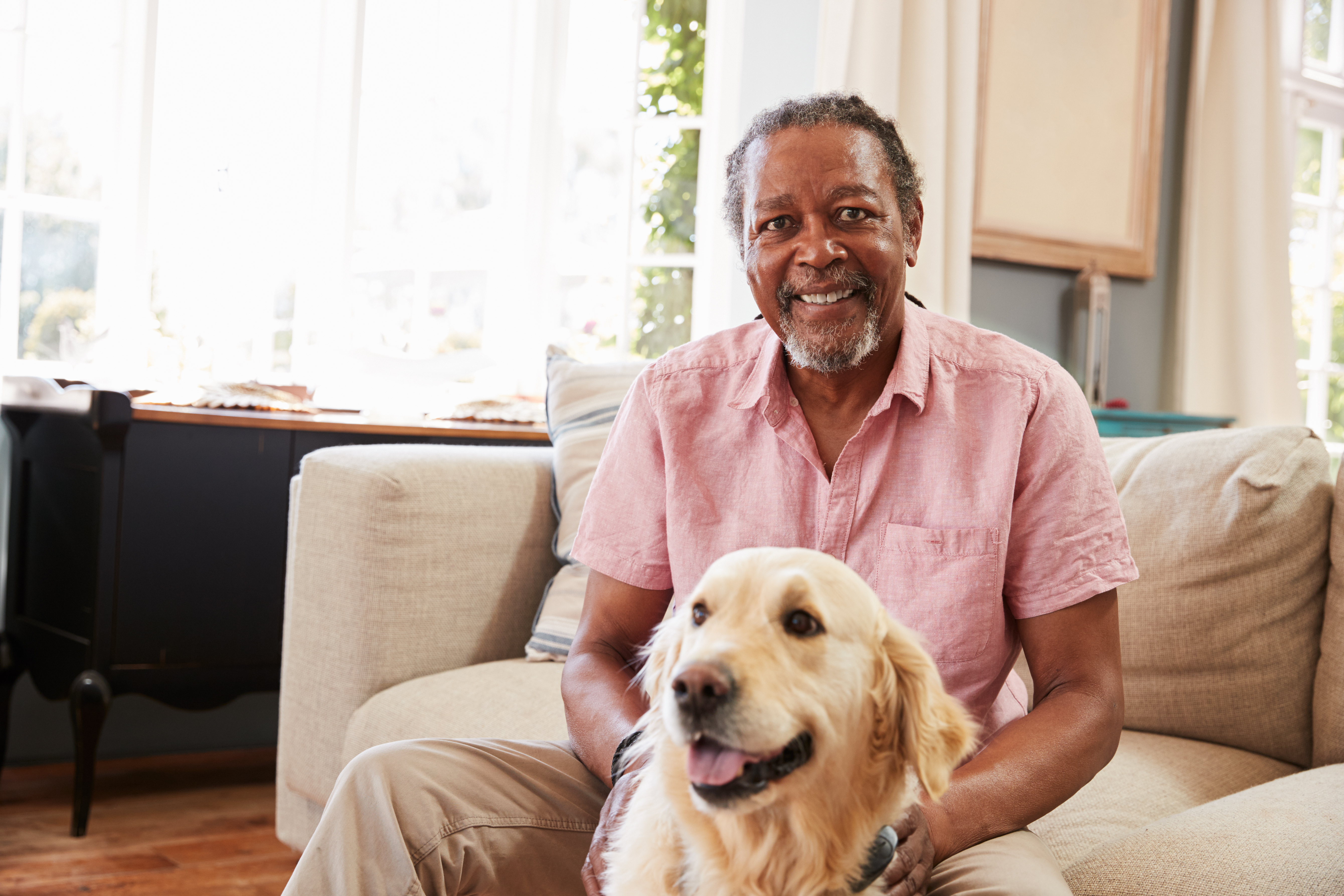 Senior man with a dog