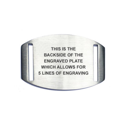 Custom engraved 316L stainless-steel plate - Back Side