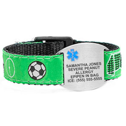 Soccer Pattern Strap Polyester and Nylon Wrist Band