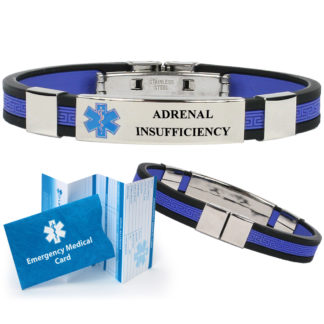 Pre-engraved ADRENAL INSUFFICIENCY Designer Medical Alert Bracelet
