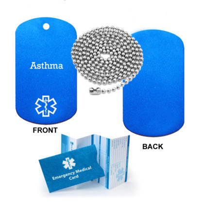 Pre-engraved ASTHMA Anodized Aluminum Medical Alert Dog Tag