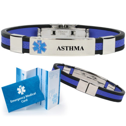 Pre-engraved ASTHMA Designer Medical Alert Bracelet