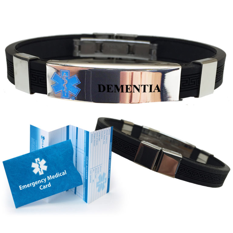 Preengraved “DEMENTIA” DESIGNER Medical Alert Bracelet. Choose From a