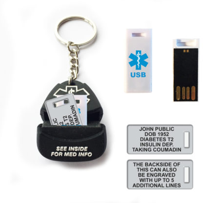 medical alert usb with engraved medical id