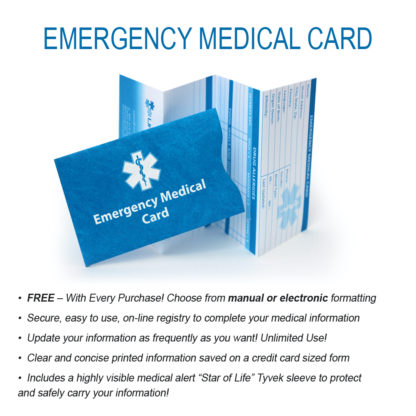 Blue and White Emergency Medical Card